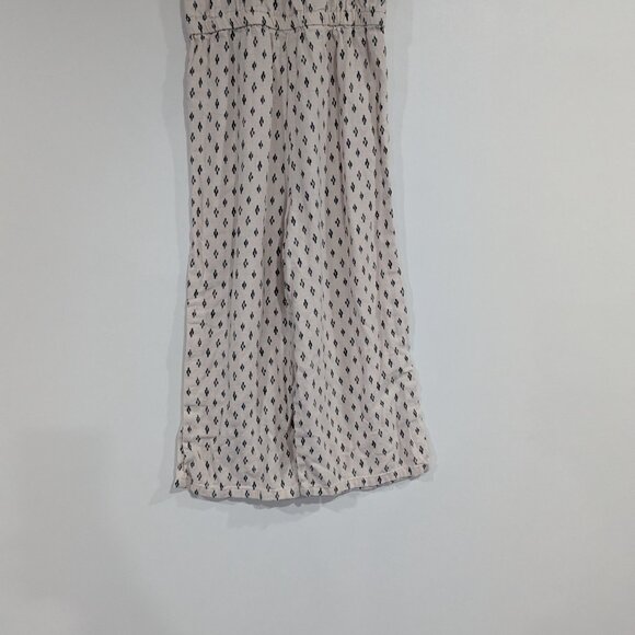 Old Navy Linen Blend Smocked Jumpsuit Romper Cream Navy Blue Size Small Size 6 - Picture 5 of 5